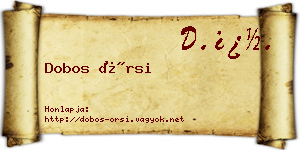 Dobos Örsi névjegykártya
